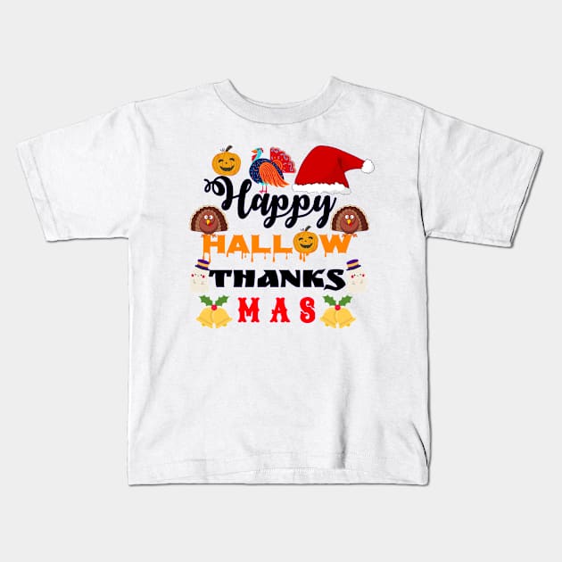 Hallow Thanks Mas 2022 Kids T-Shirt by The Crane Kick